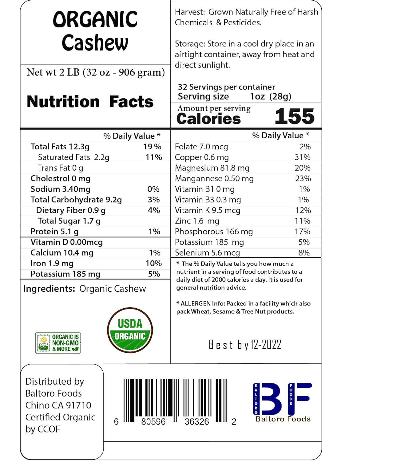 Organicc Cashew Nuts