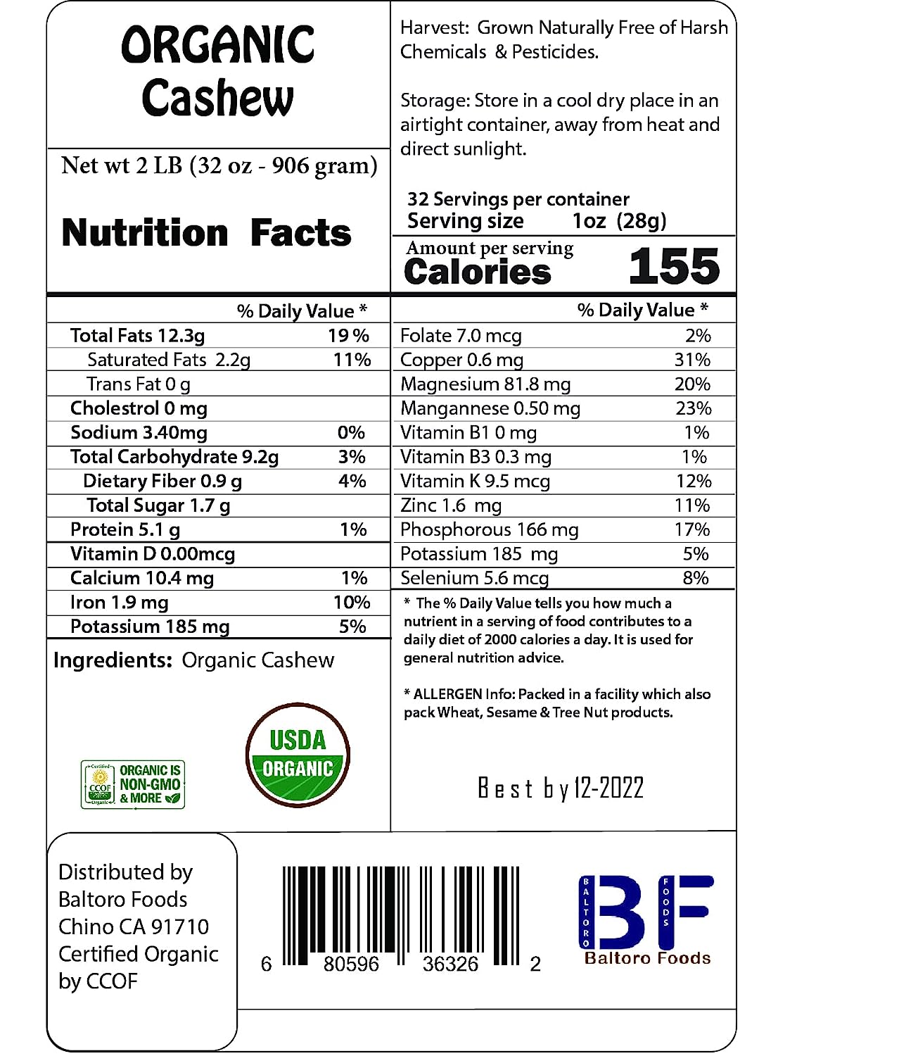 Organicc Cashew Nuts