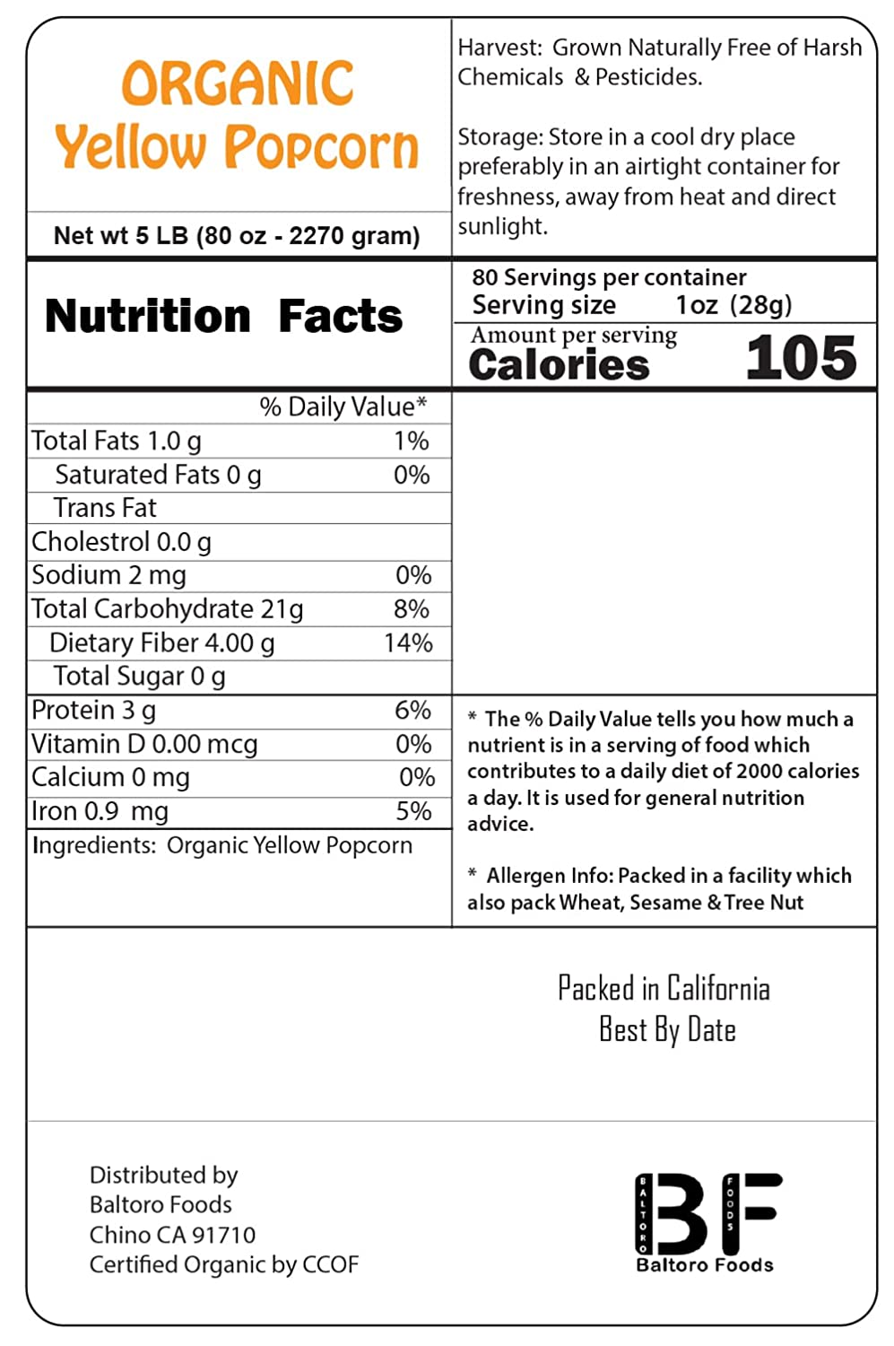 Organic Popcorn