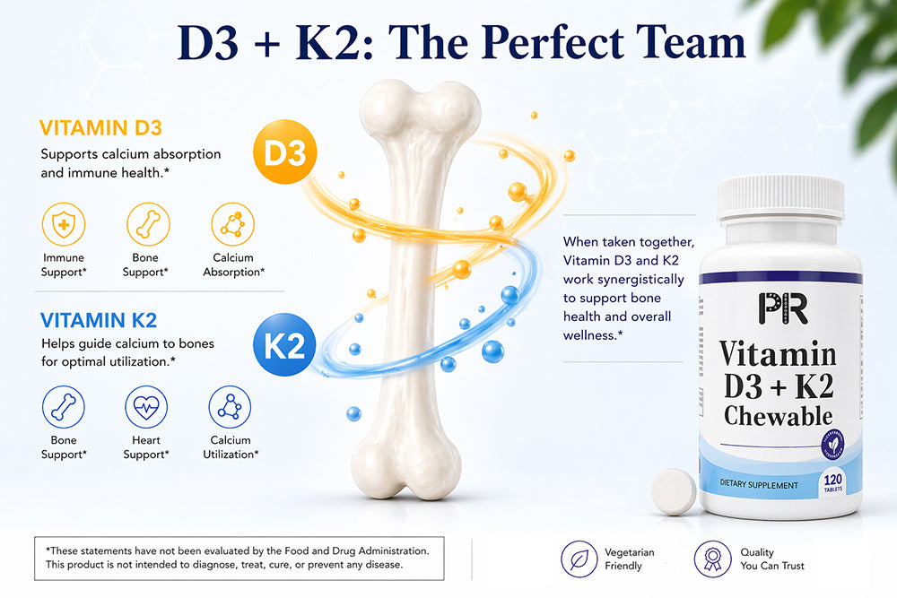 Vitamin D3 K2  – High Potency Bone, Heart & Immune Support – Non-GMO 60 day supply