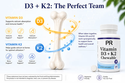 Vitamin D3 K2  – High Potency Bone, Heart & Immune Support – Non-GMO 60 day supply