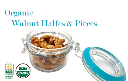Organic Walnut Halves and Pieces-Non-GMO, No shell, Unsalted, Unroasted Vegan Bulk Healthy Snack